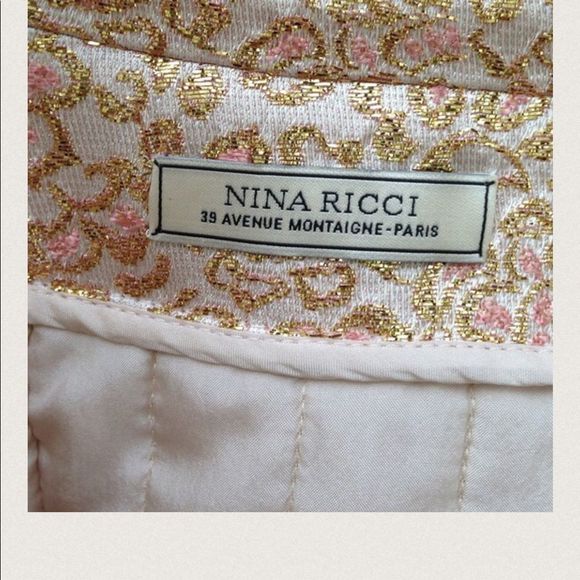 Nina Ricci Gold Rose Jacquard Print Jacket 10 NWT - Picture 3 of 7